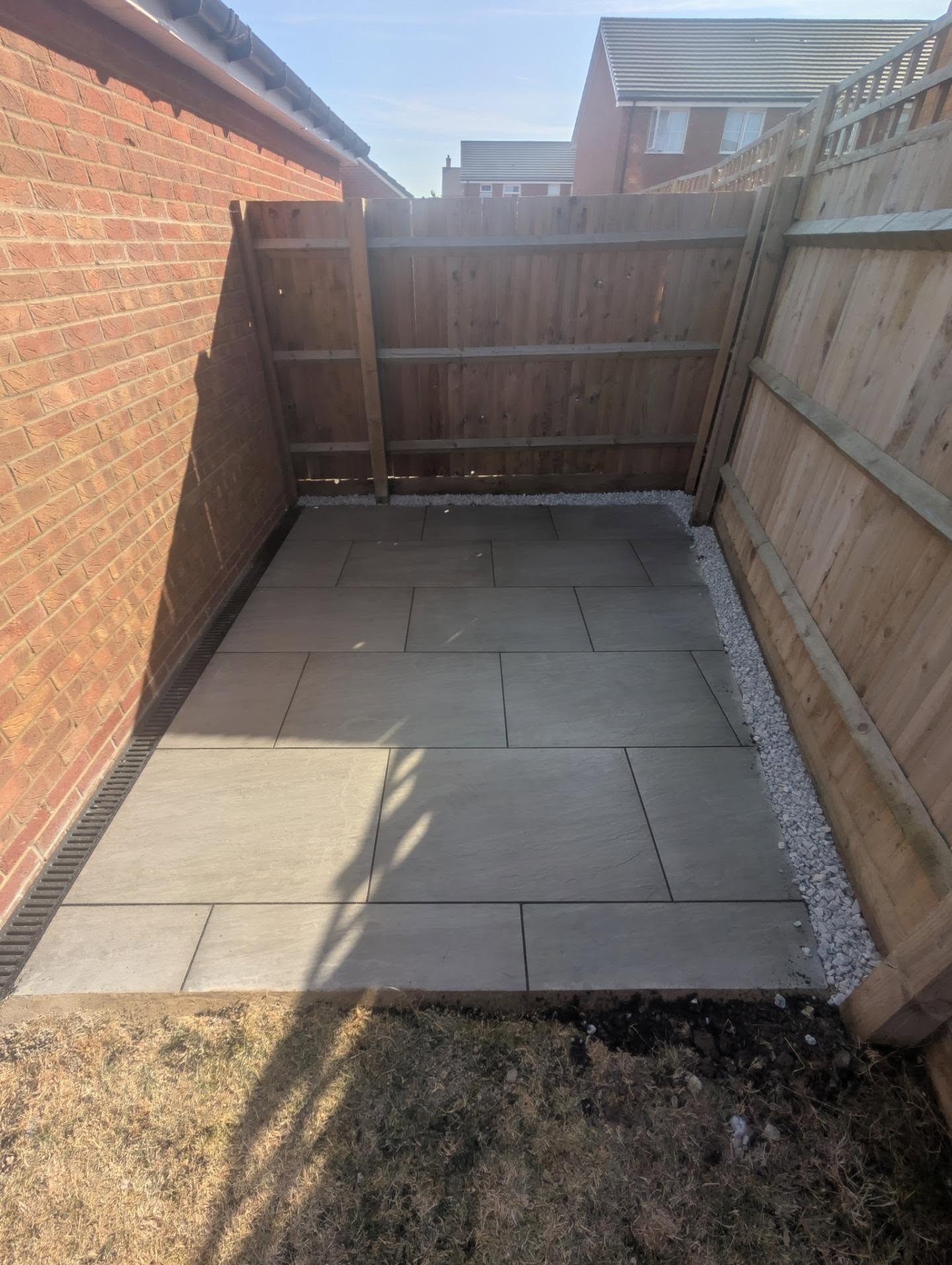 New feather-edge fence panels